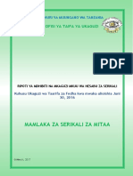 Ripoti Ya Ukaguzi Wa Taarifa Za Fedha Za Mamlaka Za Serikali Za Mitaa Kwa Mwaka Wa Fedha Ulioishia Tarehe 30 Juni, 2016