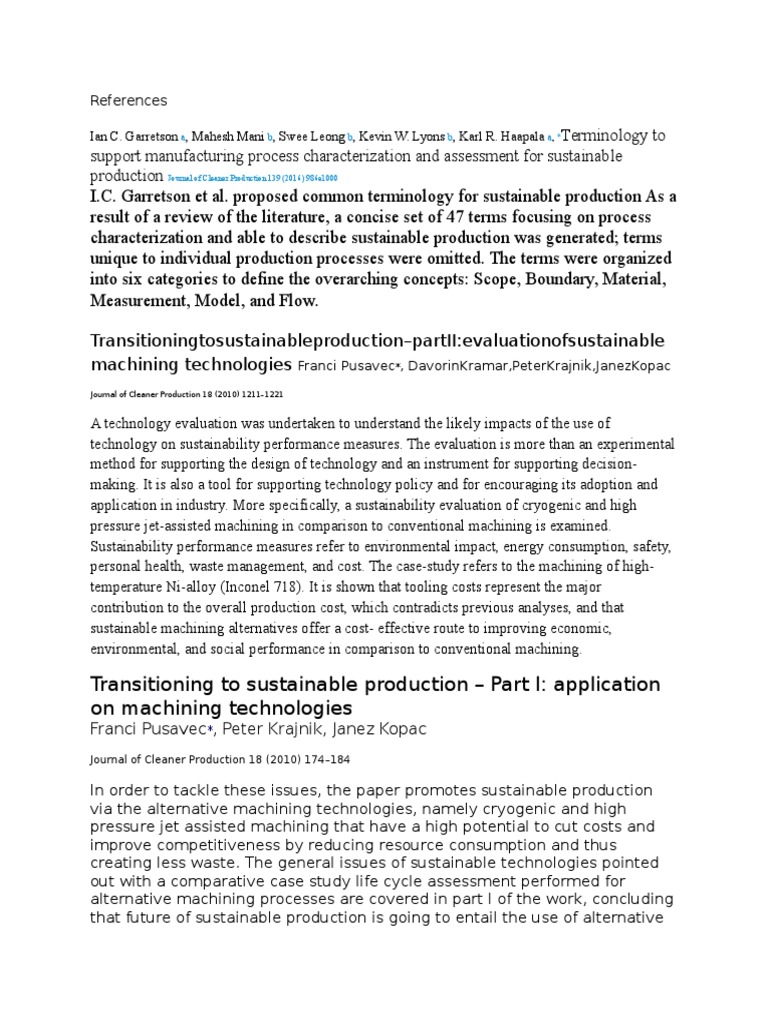 Terminology To Support Manufacturing Process Characterization and