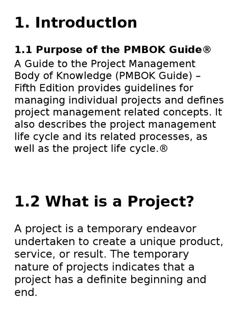 1.1 Purpose of The PMBOK Guide® | PDF | Project Management | Accountability