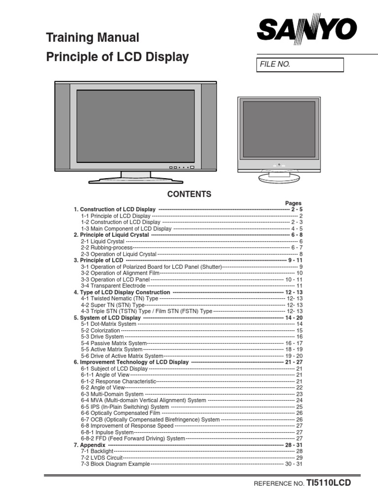 Training Manual Principle of LCD Display: File No | PDF | Liquid ...