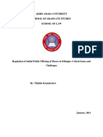 Regulation of Initial Public Offering of Shares in Ethiopia Critical Issues and Challenges1