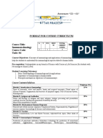 Format For Course Curriculum: Annexure CD - 01'