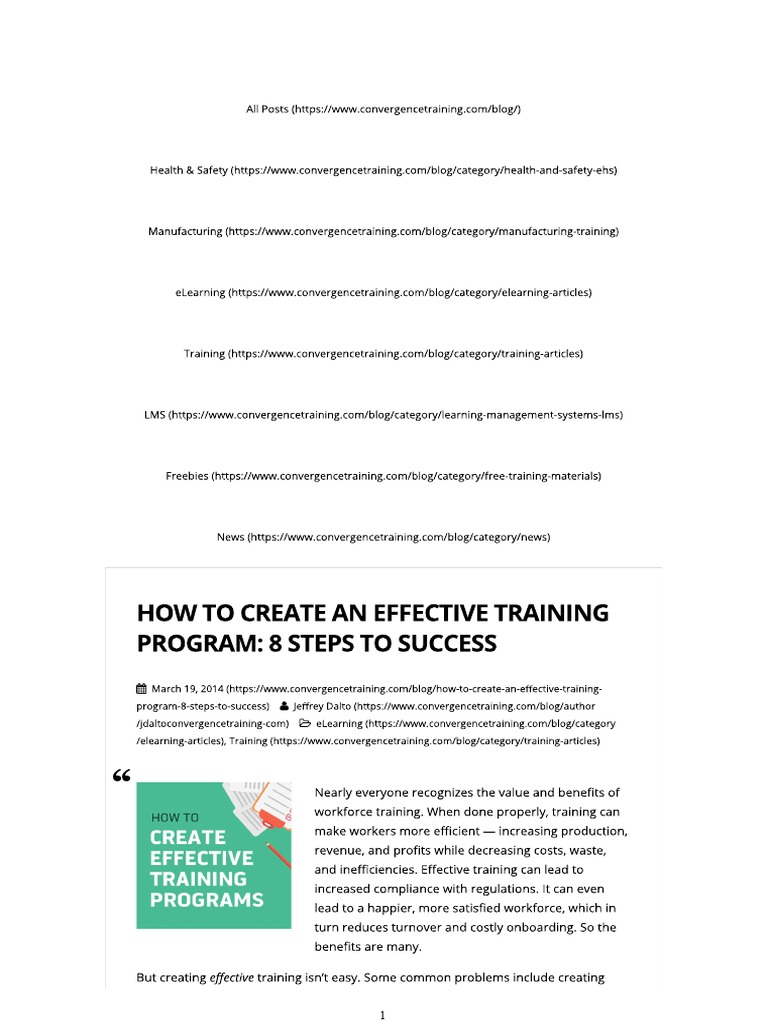 How To Create An Effective Training Program 8 Steps To Success | PDF ...