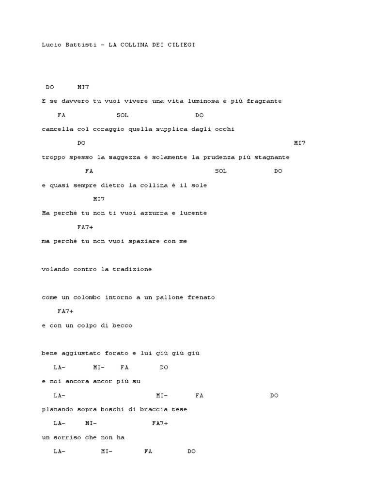 Lucio Battisti La Collina Dei Ciliegi