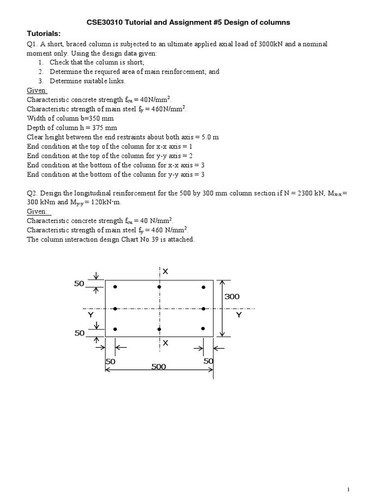 Column Design and Reinforcement Guide | PDF | Column | Bending