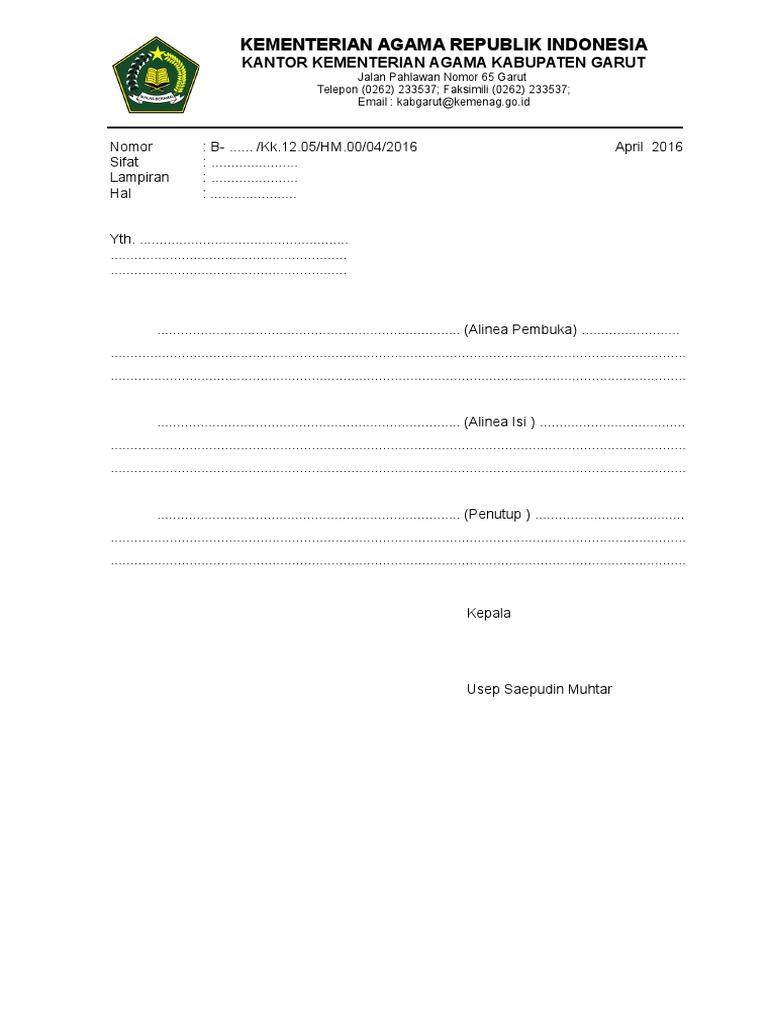 Contoh Kop Surat Dinas Dan Surat Tugas Pdf