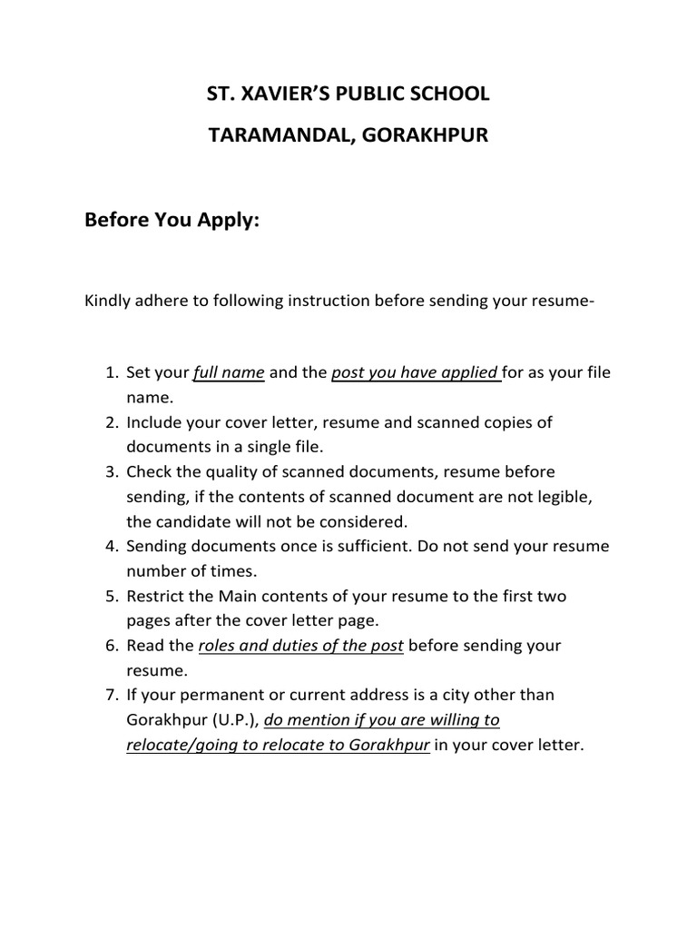 Before You Apply | PDF