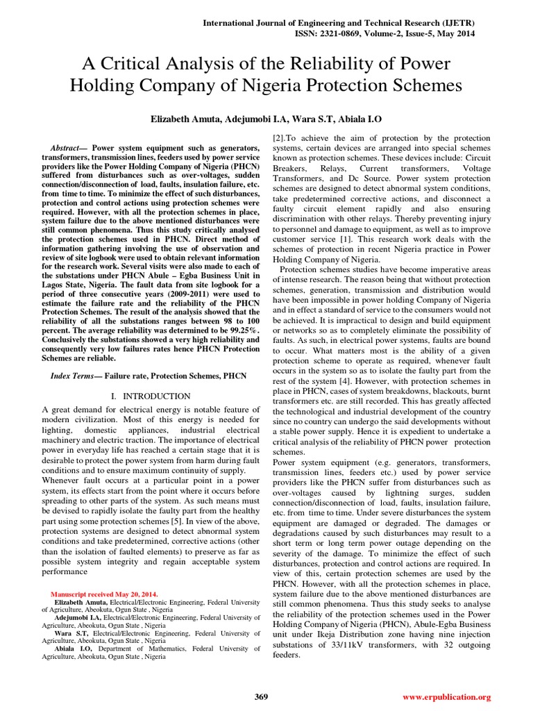 IJETR021879 PDF Electric Power System Reliability Engineering