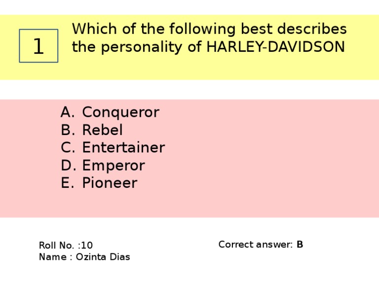 Harley-Davidson Personality Types | PDF | Sports & Recreation