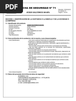 MSDS Acido sulfurico 98%
