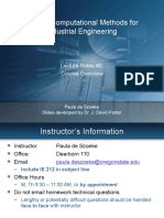 IE 212: Computational Methods For Industrial Engineering: Lecture Notes #0: Course Overview