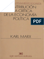 MARX - Contribución A La Crítica de La Economía Política