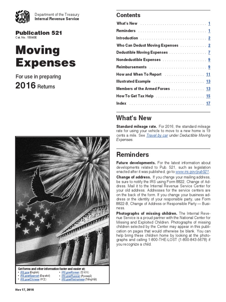 A Comprehensive Guide to Deducting Moving Expenses for Tax Year 2016
