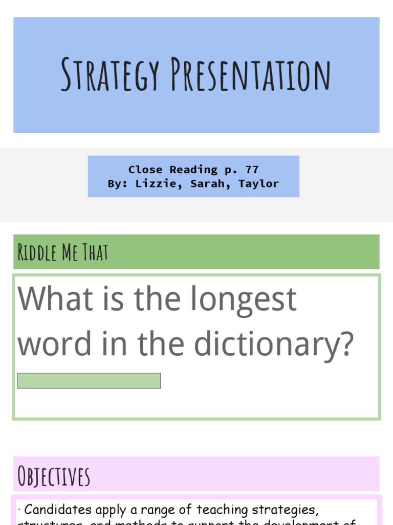Strategy Presentation 2 | PDF | Reading (Process) | Reading Comprehension