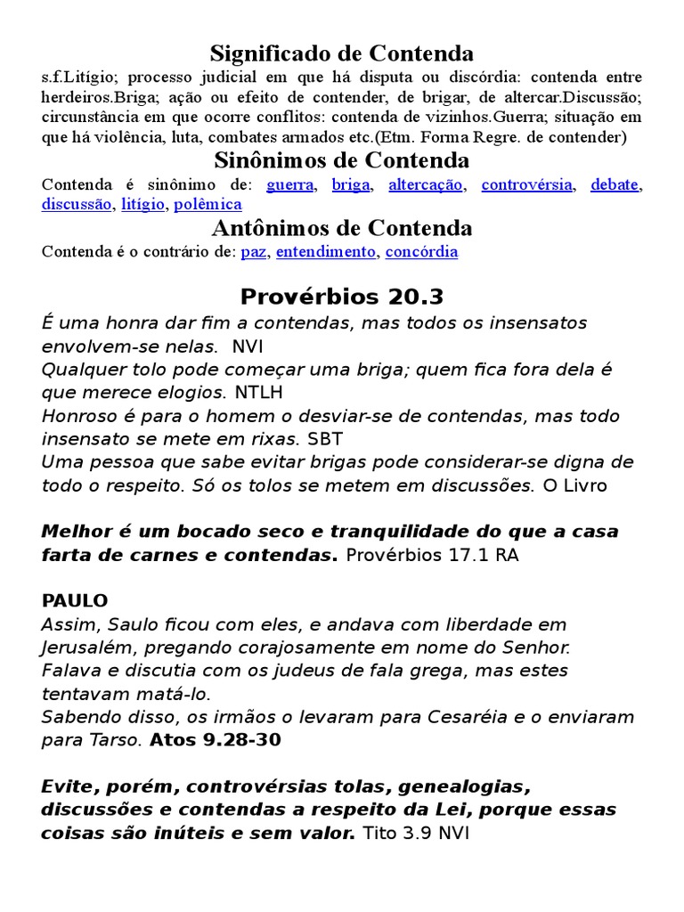Significado e Implicações de Contenda | PDF | Direito