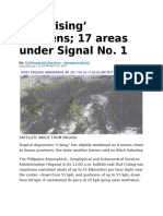 TD Crising' Weakens 17 Areas Under Signal No. 1: Ed Margareth Barahan @inquirerdotnet