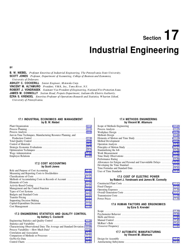 Industrial Engineering PDF PDF Inventory Employment