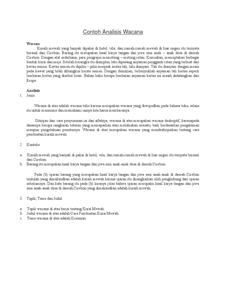 Contoh Analisis Wacana Pdf