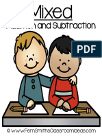 Free Back To School Mixed Addition and Subtraction Center Game