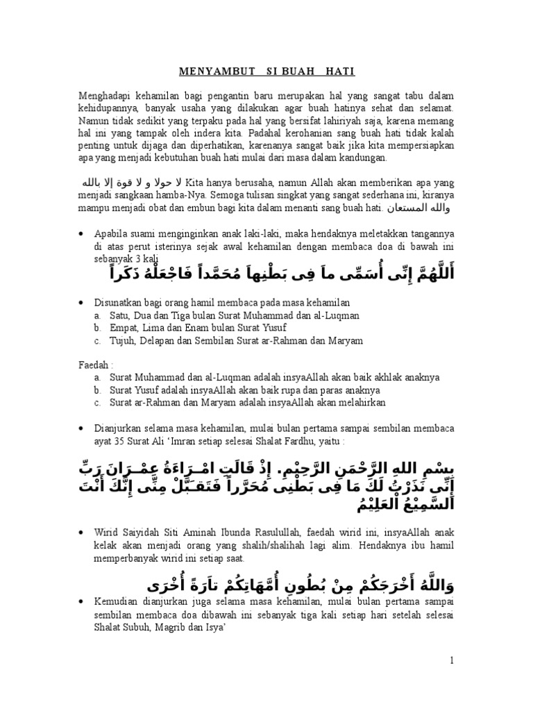 Doa Semasa Kehamilan