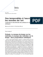 Des Temporalités À L'œuvre Dans Les Mondes de L'art