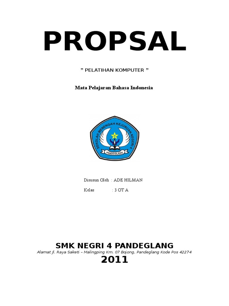 Proposal Kegiatan Pelatihan Komputer | PDF