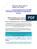 100 Actividades para Desarrollar La COMPRENSIÓN LECTORA