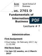 2701 - Lecture # 7 + Finance in International Business - 16 Feb 2017