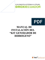 Manual Instalación GENERADOR DE HIDROGENO
