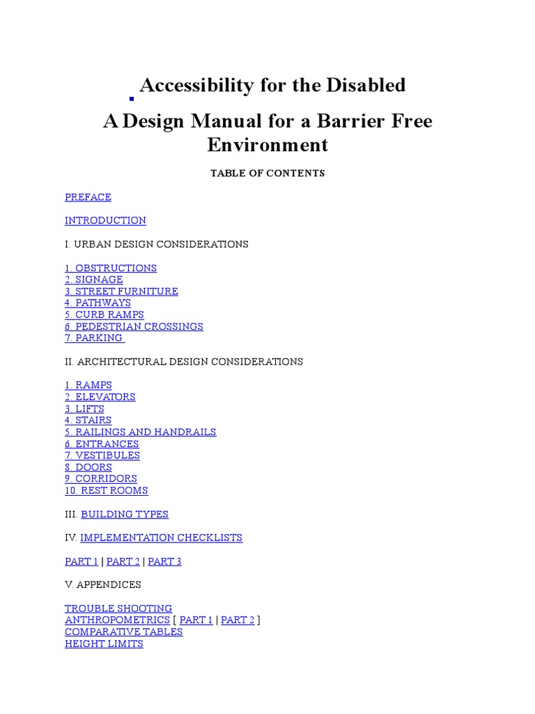 Accessibility For The Disabled | PDF | Accessibility | Sidewalk