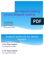 Immediate Implant Loading Versus Delayed Loading