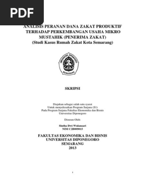 Analisis Peranandana Zakat Produktif Pdf