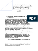 El Impacto de Capacitaciones Ocupacionales Para El Desempleo.