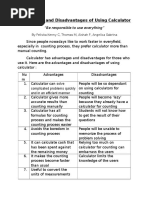 Download Advantages and Disadvantages of Using Calculator by Reza Tandisau Juventini SN345263938 doc pdf