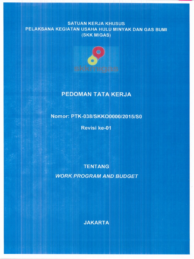 Ptk 038 2015 Work Program And Budget Rev 01 Pdf