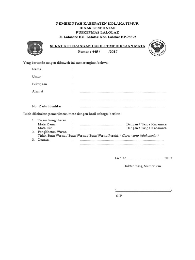 Surat Keterangan Dokter Lalolae