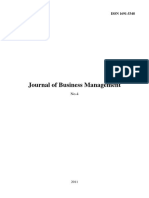 Journal of Business Management 2011 Issue Insights