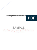 Sample: Hearing Loss Prevention Program