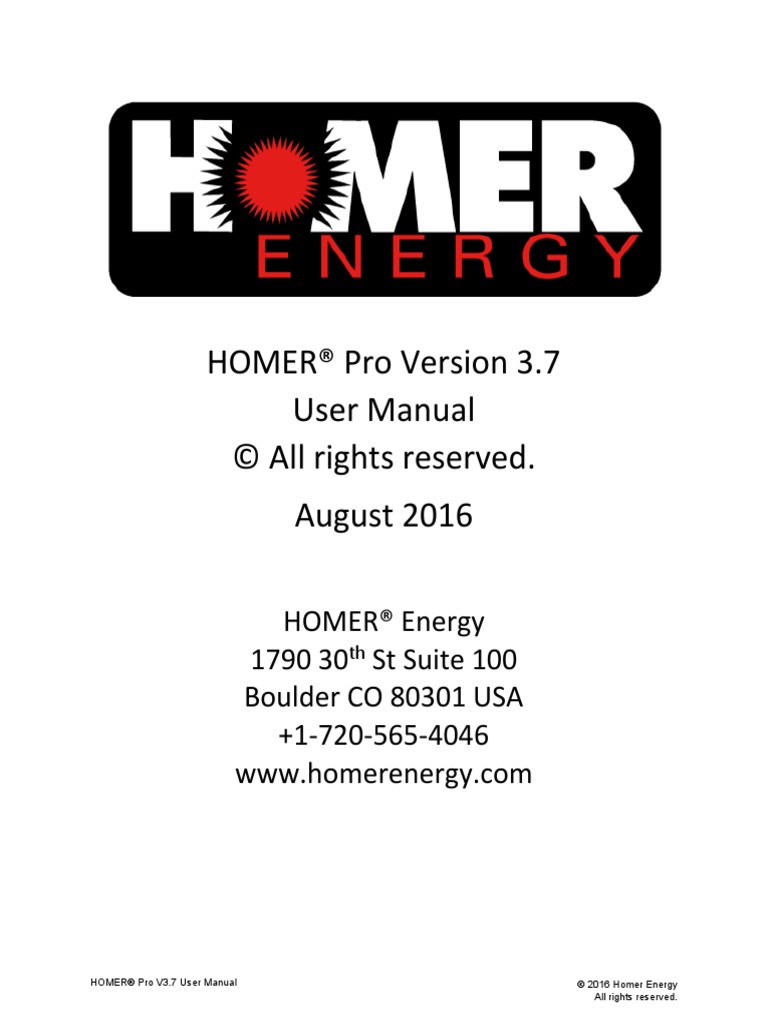 Homer Help Manual | PDF | Sensitivity Analysis | Photovoltaics