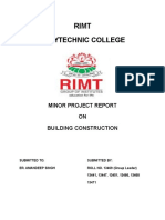 Rimt Polytechnic College: Minor Project Report ON Building Construction