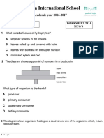 Biology Grade 7th Worksheet No.6