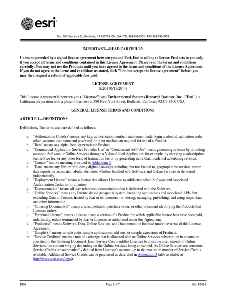 Eula PDF | PDF | Arc Gis | License