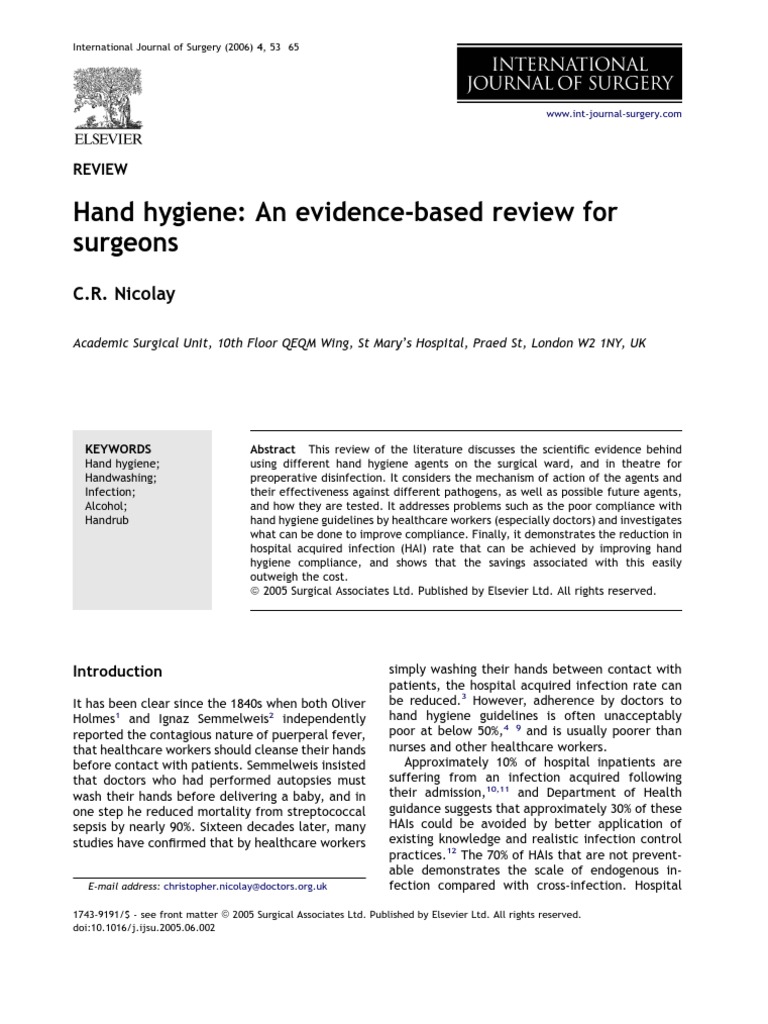 Literature review on hand hygiene pdf picture