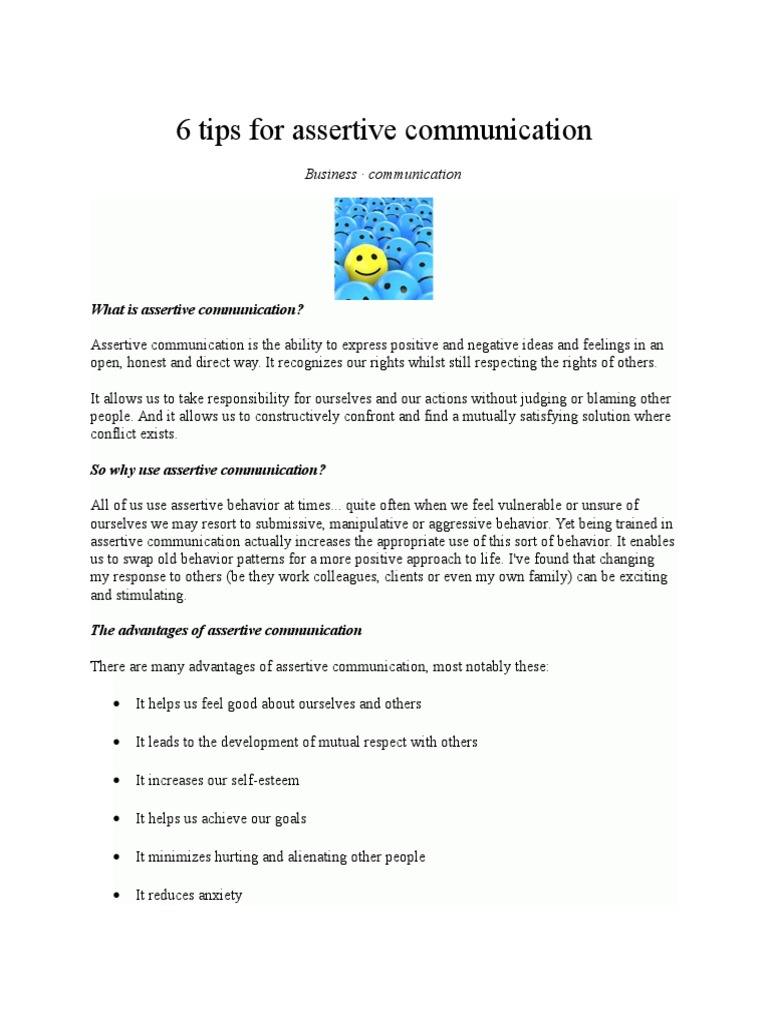 essay on assertive communication