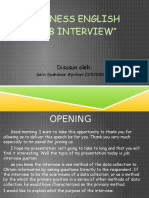 Business English "Job Interview": Disusun Oleh