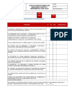 Lista de Chequeo de Manejo de Maquinaria, Equipo, y Herramientas de Izaje