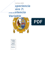 Resistencia VARIABLE Informe 7 Lab Fisica 3 Unmsm