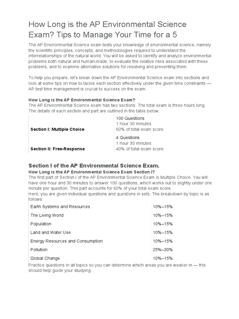 Advice AP Environmental Science Exam Albert Blog Multiple Choice