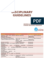 Disciplinary Guidelines: Abimbola Ogunleye Human Resource Manager