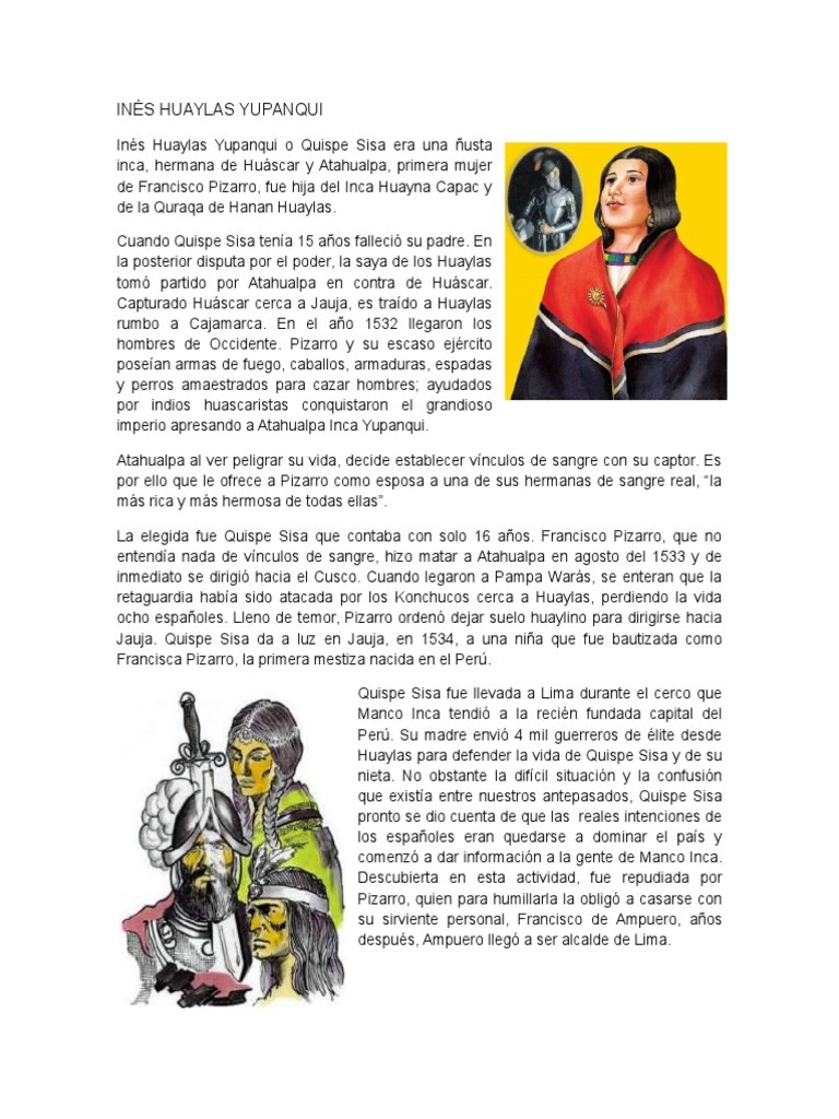 Inez Huaylas, Manco Inca y Garcilazo de La Vega | PDF | Francisco ...